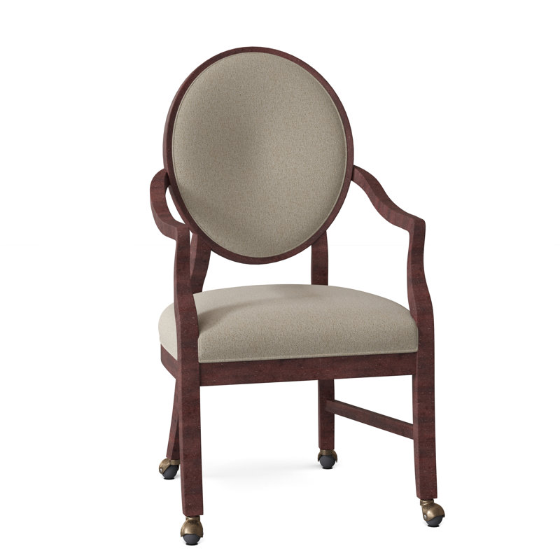Chaise rembourrée à dossier très grand Louis, 8794 Parchemin, Noisette