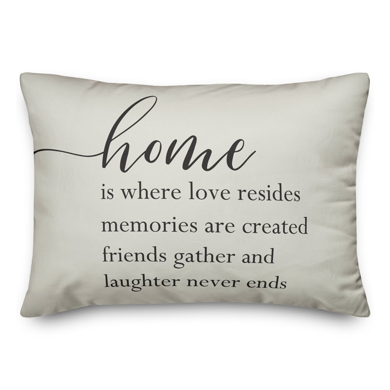 Housse de coussin rectangulaire extérieure « Home is where Love is »/insert, Blanc