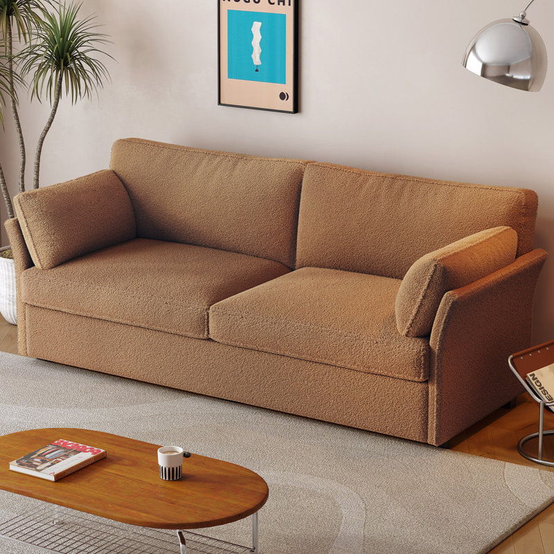 178 cm Brown 2-Seater Straight Sofa 
