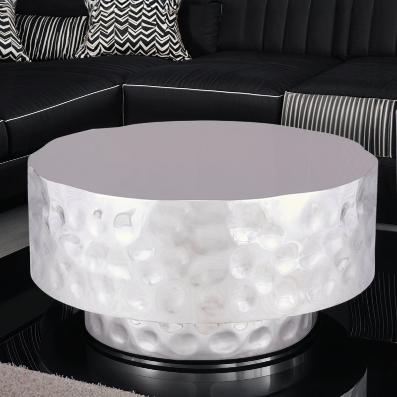 Table basse de style moderne en métal, Argent argent