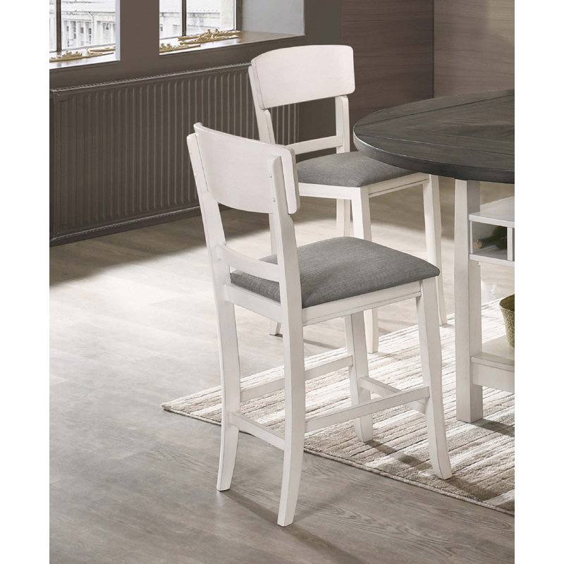 Tabouret de bar 2 pièces, Blanc