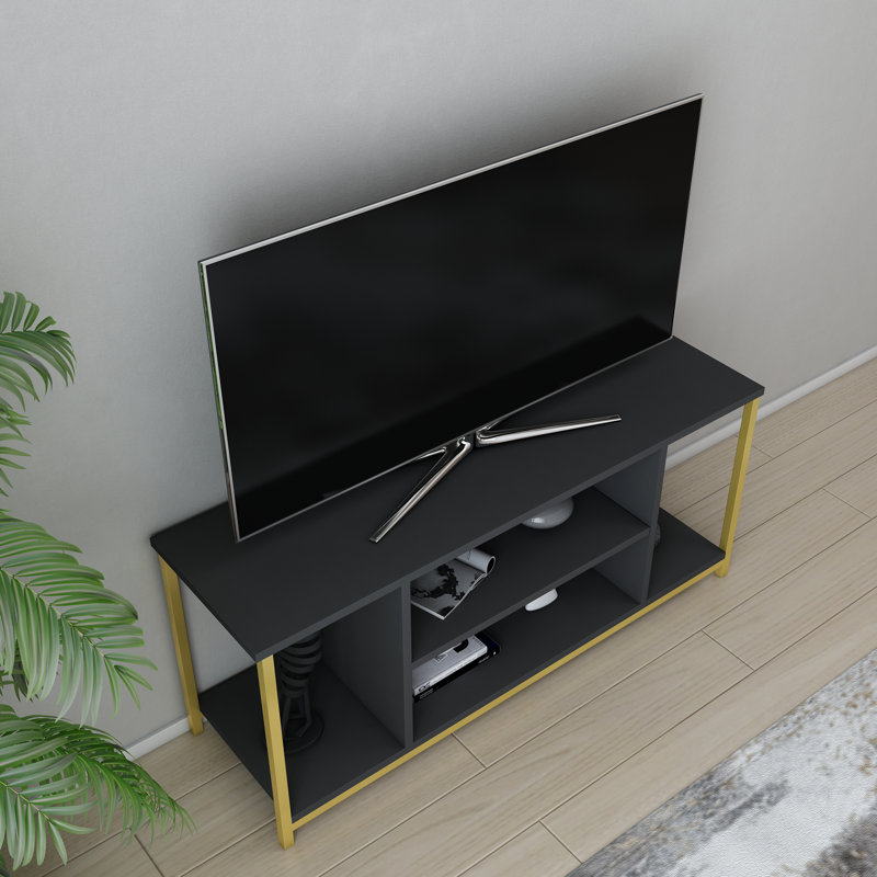 Rina TV Stand for TVs up to 50", Gold/Anthracite
