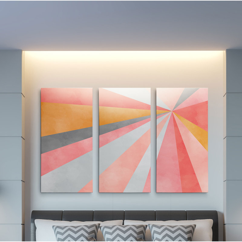 A Premium «Geometric Burst», impression multi-pièces sur toile, H 40 po x l 60 po x P 1,5 po