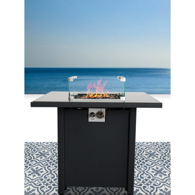 30" W Outdoor Fire Pit Table With Lid, 25" H, Stainless Steel, Garden Steel Pit, X Leisure