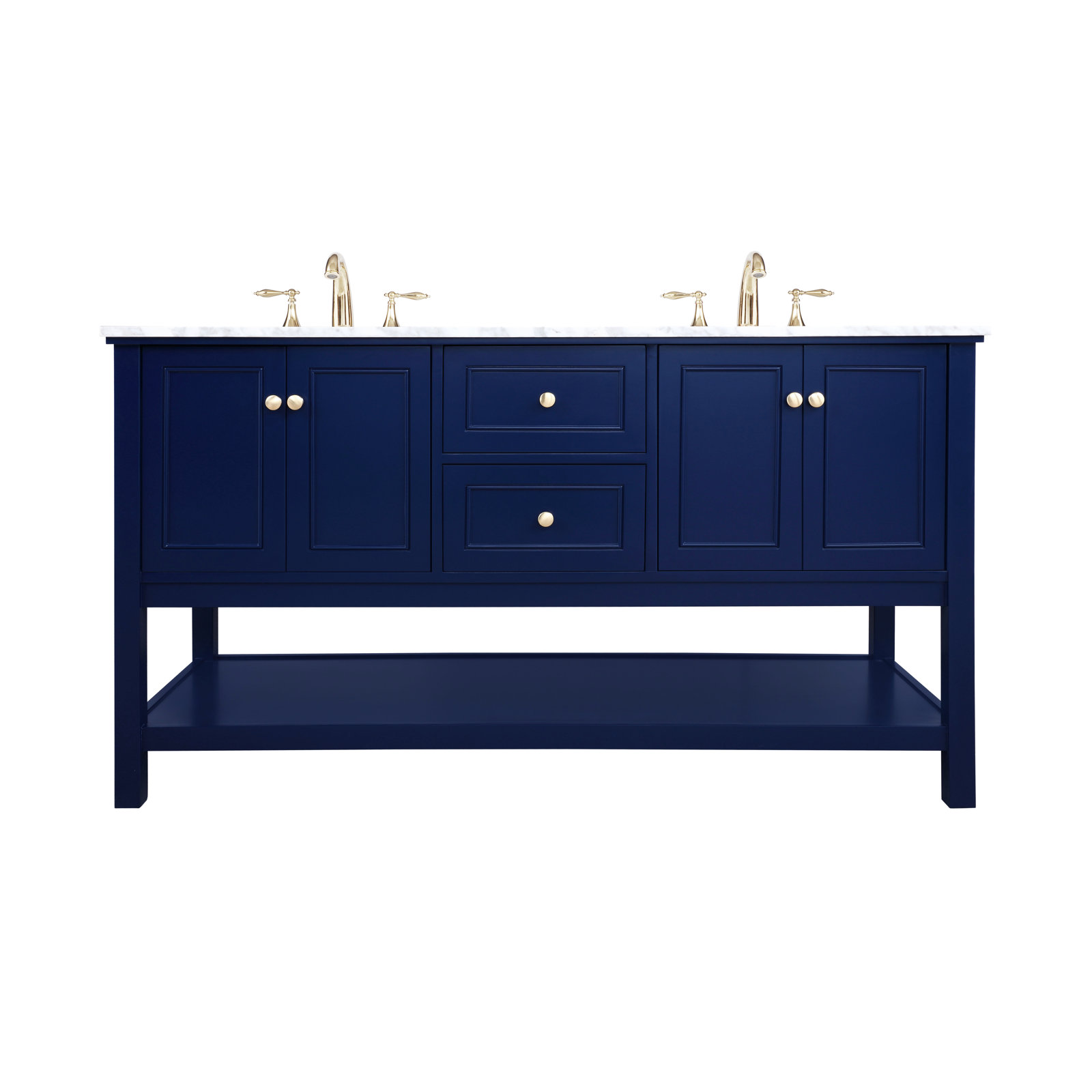 Bonsai 60'' Double Bathroom Vanity, Blue