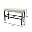 Banc à hauteur de comptoir beige et noir antique avec fabrication en bois massif pour les meubles de salle à manger de style industriel