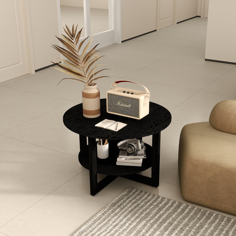 Coffee Table With Storage, Black