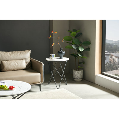 Najuan 23.6" High White Side Table