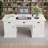 68" Farmhouse Executive Desk With 3 Drawers And 2 Cabinets
