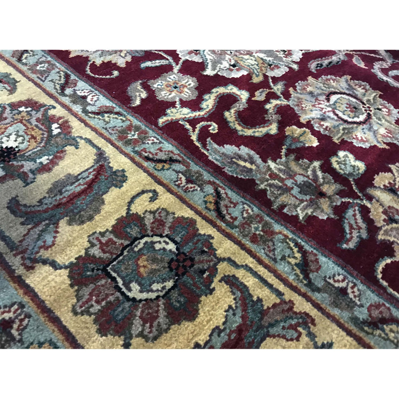 Trinity Wool Oriental Area Rug in Red/Gold