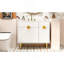 Meuble-lavabo de 36 po avec lavabo en résine, meuble-lavabo moderne, armoire de rangement avec porte à fermeture en douceur et porte rabattable