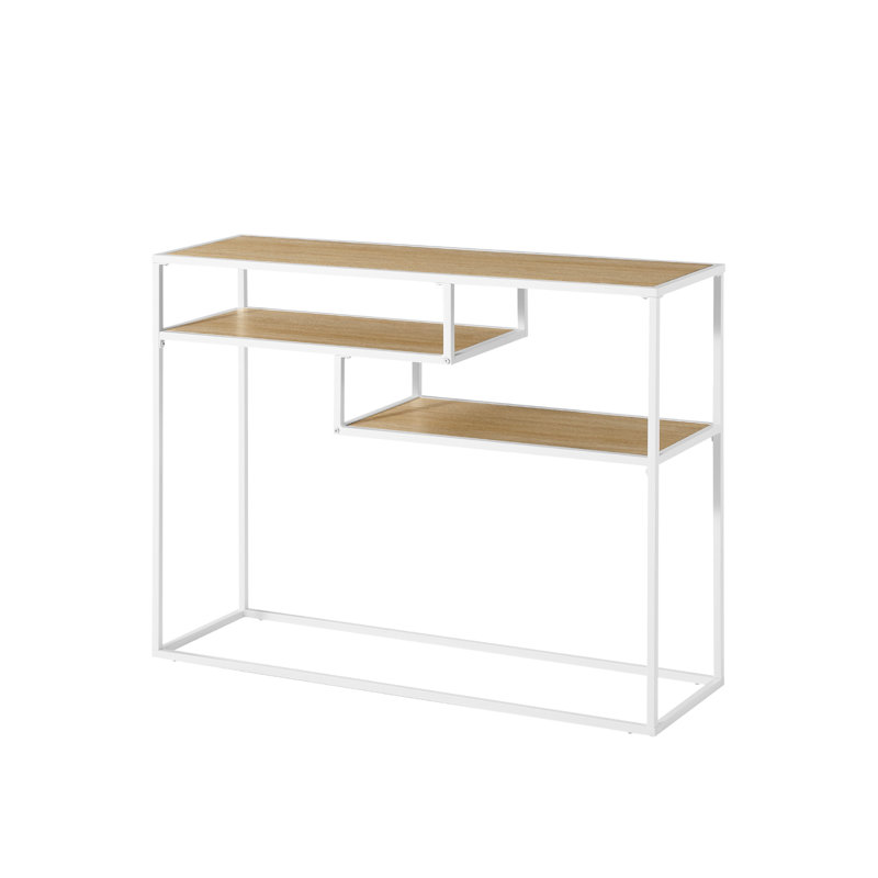 Aezaz 34cm Console Table, White, Coastal Oak