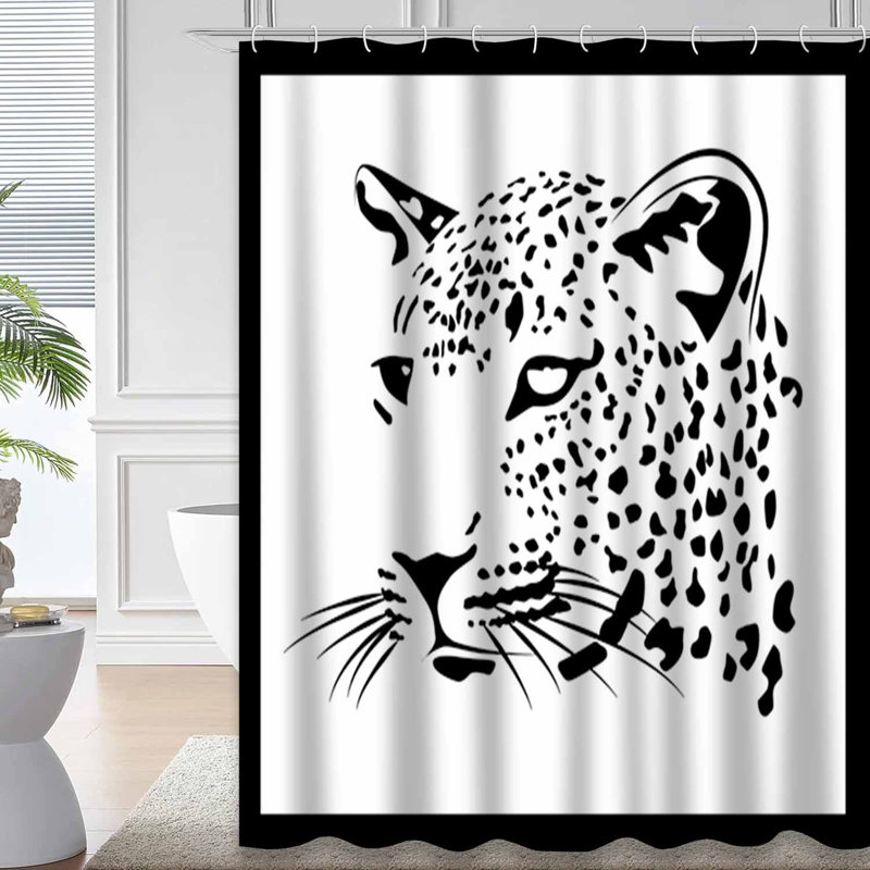Rideau de douche Leopard Head Jaguar, L 72 po x l 72 po