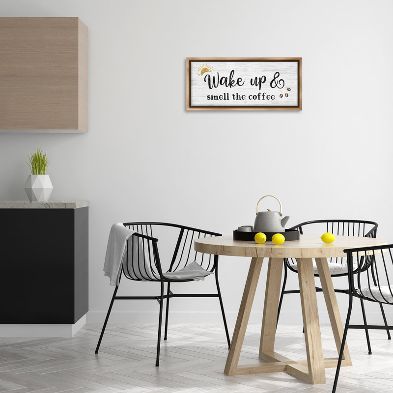  "Wake up Smell Coffee", art mural sur toile flottante par Natalie Carpentieri, H 11 po x l 25 po