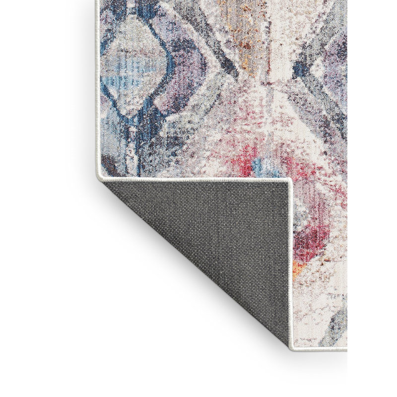 Tapis abstrait gris / bleu mer, Rectangle 8 pi x 12 pi
