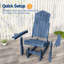 Ensemble de 4 chaises en PEHD Adirondack, chaises d'extérieur réglables toutes saisons à 3 positions pour terrasse de patio-1527297680