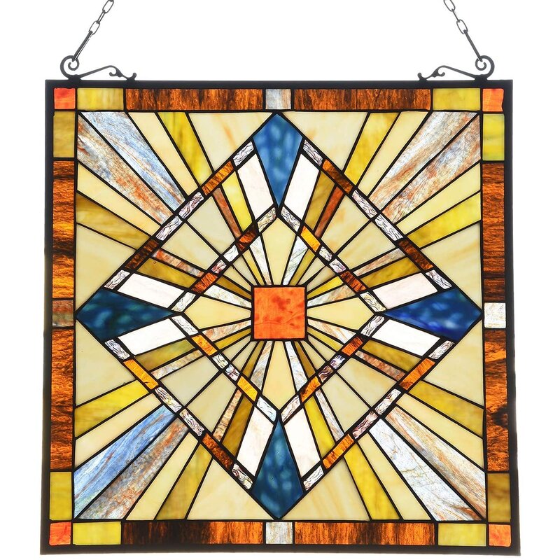 Stained glass wall decor - Geometric Window Panel
