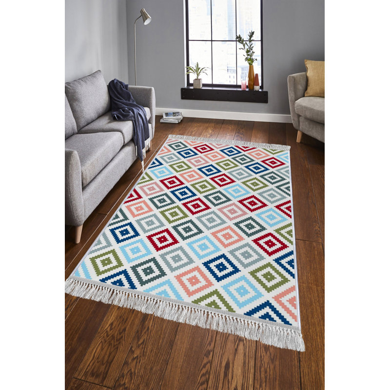 Luxurious Velvet Area Rug (4.6 x 7.2 ft), 100% Antibacterial Fabric, Non-Slip Cotton Backing, Pile Height: 0.4 in | Machine Washable, 3D Digital Print Design | Perfect for Living Room & Bedroom Decor, Soft & Durable