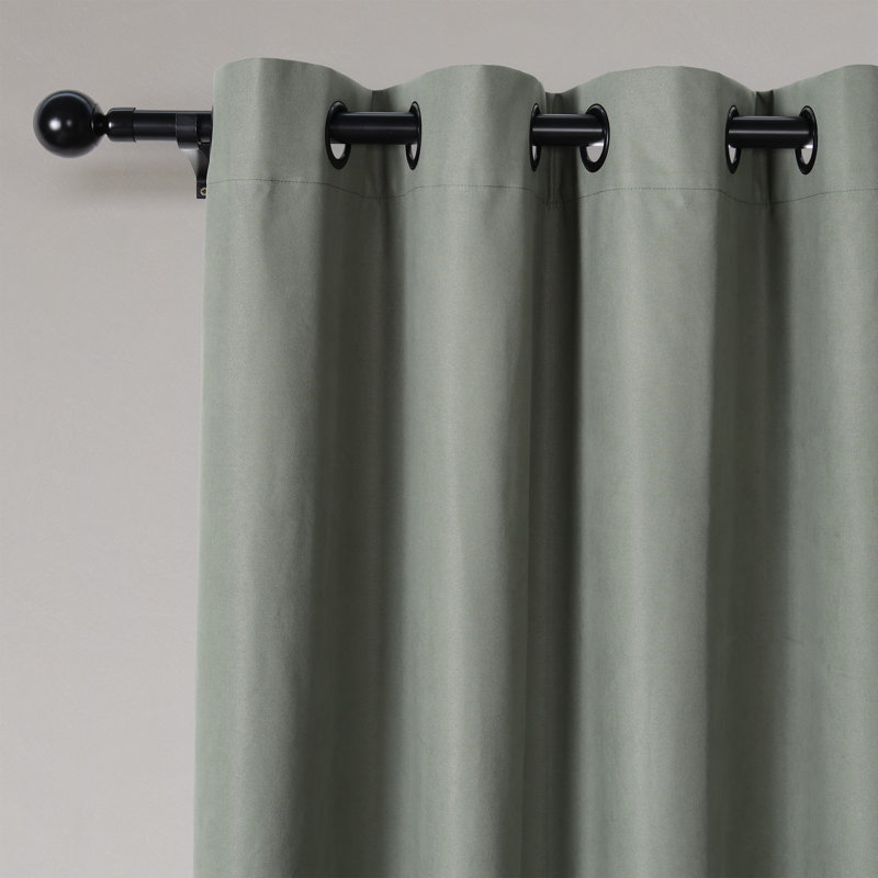Huseman Soft Cotton Feel Twill 100% Blackout Curtain Pair（2 panels), 52" W x 96" L, Olive