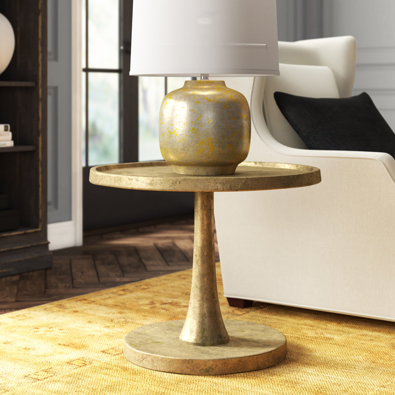 Benson Tray Top Pedestal End Table