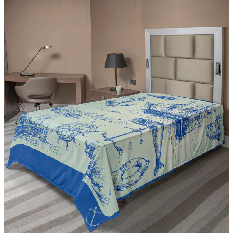 Drap de dessus de pêche Ambesonne, Simple