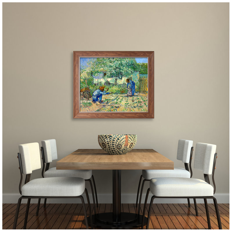 «First Steps» par Vincent Van Gogh, reproduction sur toile, H 29,5 po x l 35,5 po x P 0,75 po, Toile avec cadre brun