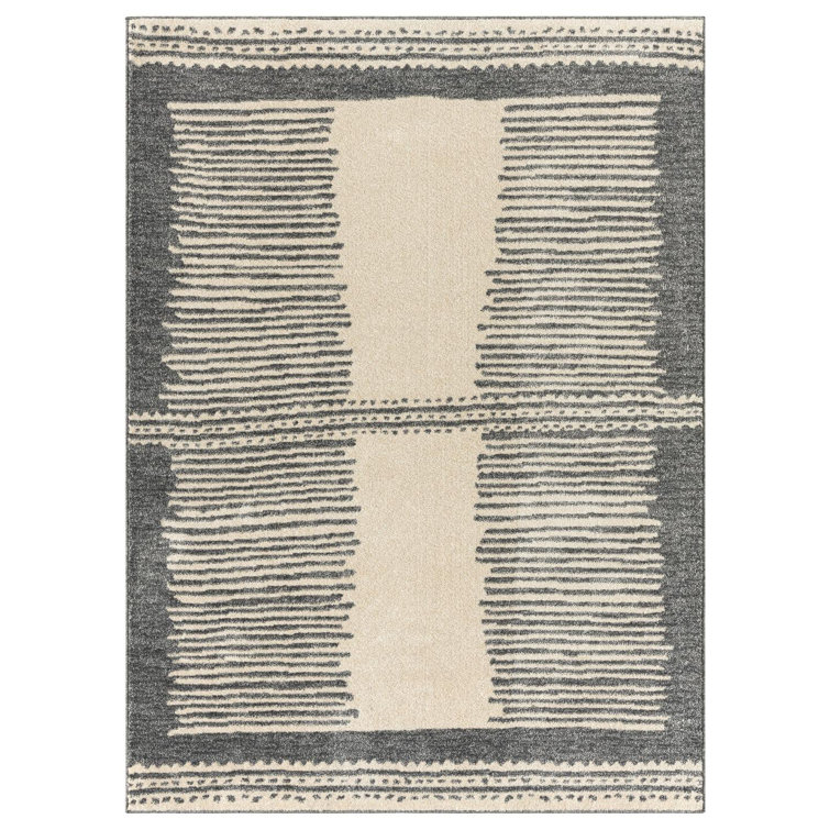 Tribal Geometric Area Rug in Gray