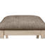 Banc rembourré de style transitionnel avec revêtement gris craie, bois massif, pieds carrés, coussin épais de 76 mm pour salle à manger et chambre à coucher gris chalet, structure en bois, siège