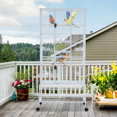 Très grande cage à perroquet en métal 69 po avec support amovible