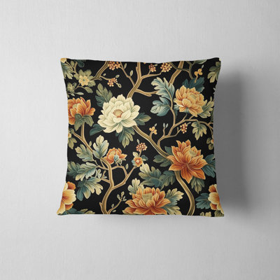 Eastern Elegance Floral Reversible Pillow Cover