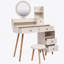 Table de coiffeuse + tabouret rembourré, miroir à DEL tactile, armoire de rangement grande capacité, 5 tiroirs, meubles de maquillage tendance, longueur réglable