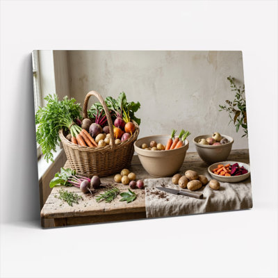 Art mural sur toile Gallery Wrap pour le salon, la chambre à coucher, le bureau ou le vestibule - Décoration murale décorative avec légumes frais