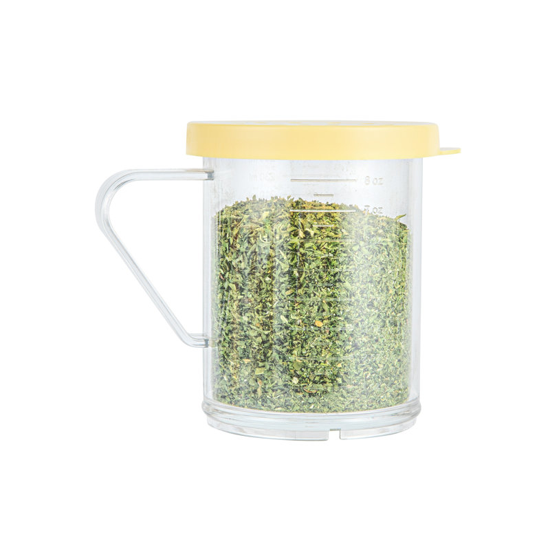  Shaker en plastique Spice Shaker 1 pte, drague d'assaisonnement durable avec couvercle grossier jaune, shaker transparent pour les cuisines commerciales, les pizzérias et les boulangeries