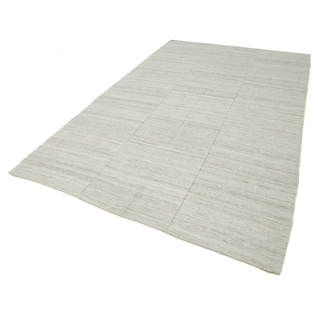 Striped Kilim Beige Striped Wool Handmade Area Rug
