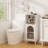 Bathroom Floor Cabinet Wood Side Storage Organizer with Adjustable Shelf White