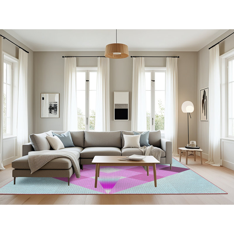 Tapis oriental bleu / mauve, Rectangle 8 pi x 10 pi