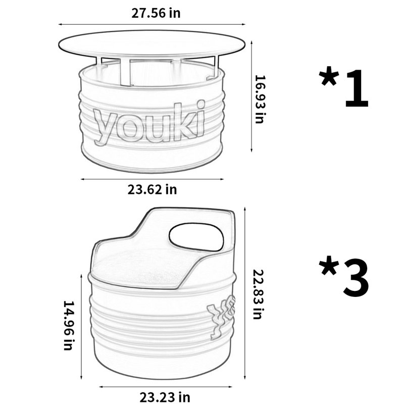 Ensemble de salle à manger 27,56 po Kallfelz, Argent / noir, 4, Argent
