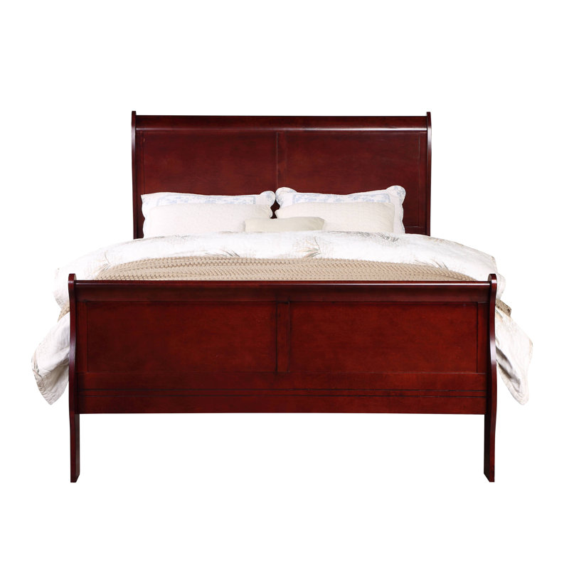 Cavender Sleigh Panel Bed, Cherry, Queen
