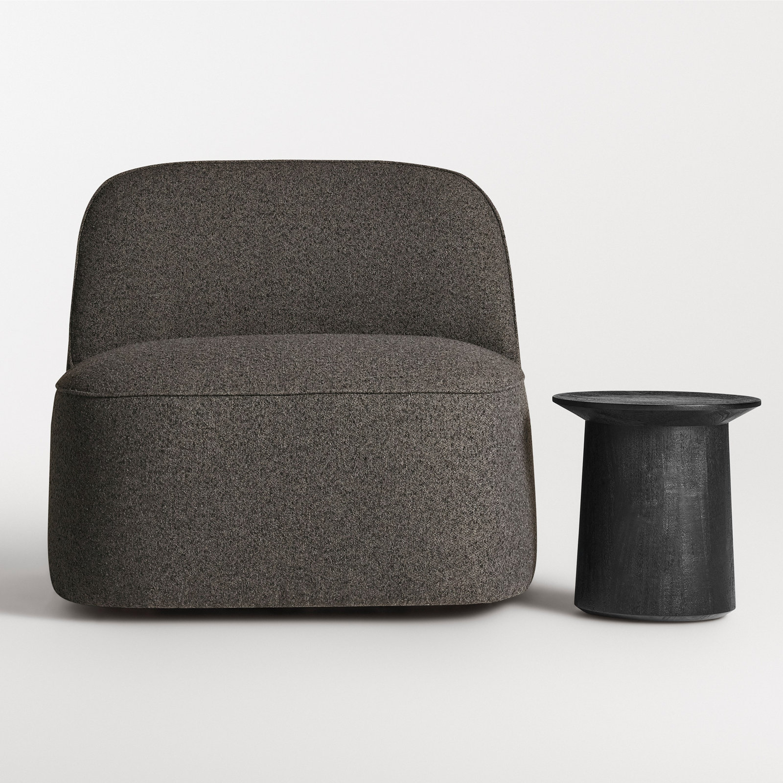 Looksee Upholstered Swivel Side Chair, Kelso Charcoal