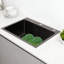 Modern Exquisite Minimalist Stainless Steel  Rectangle Kitchen Drop-In Sink Set With Drain Hose Black-123304708