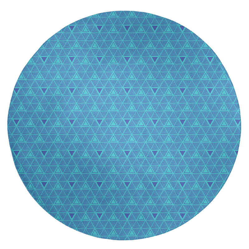 Chenille Geometric Indoor Rug, Round 5'