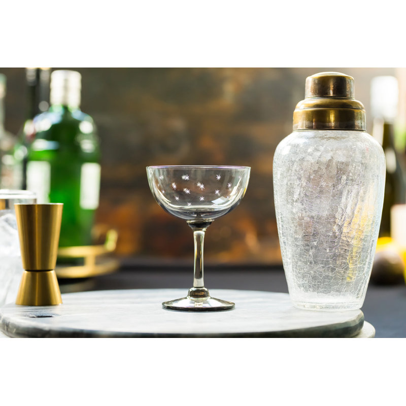 Handmade Crystal Coupe, Clear/Black