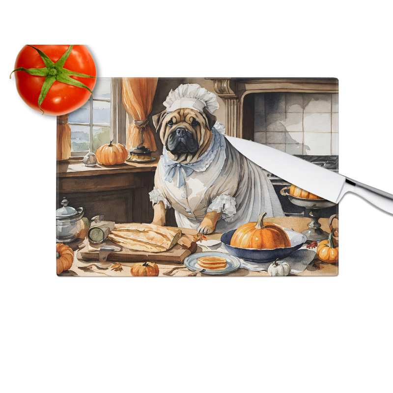 Planche à découper en verre Shar Pei