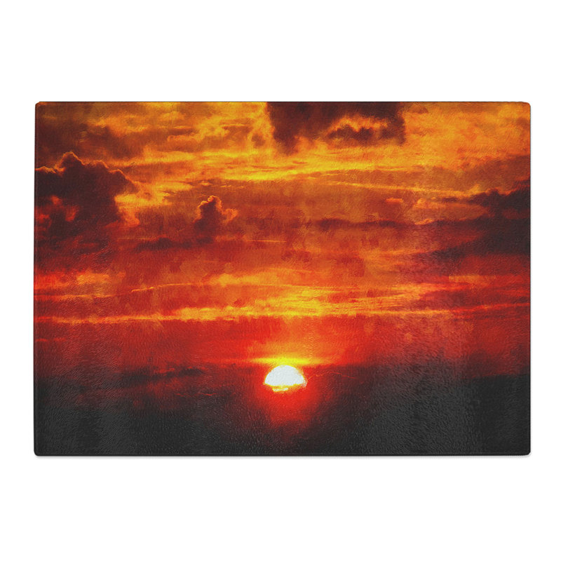 Sunset Painting Chopping Board, 0.4cm H x 20cm W x 28.5cm L