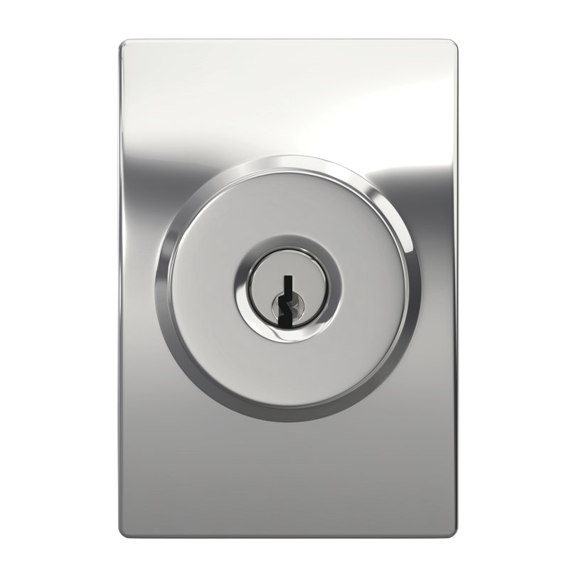 F Series Bowery Keyed Entry Knobset with Century Rosette, Yes, Bright Chrome, Keyed Alike