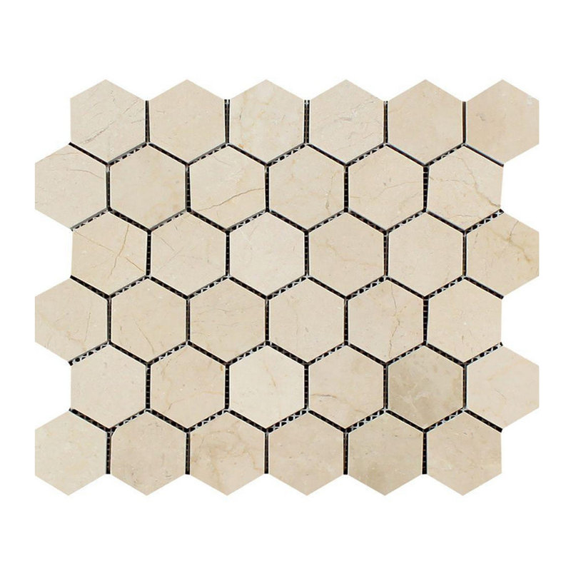 2 in. x 2 in. Honeycomb Honed Marble Tile