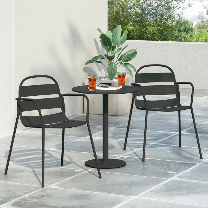 Ensemble de bistro Fredell, Noir mat