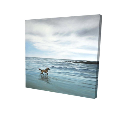 " Dog On The Beach " Painting Print
