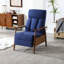 Fauteuil inclinable de salon - lin bleu, rembourrage épais et fauteuil confortable à fonction réglable pour coussin de siège