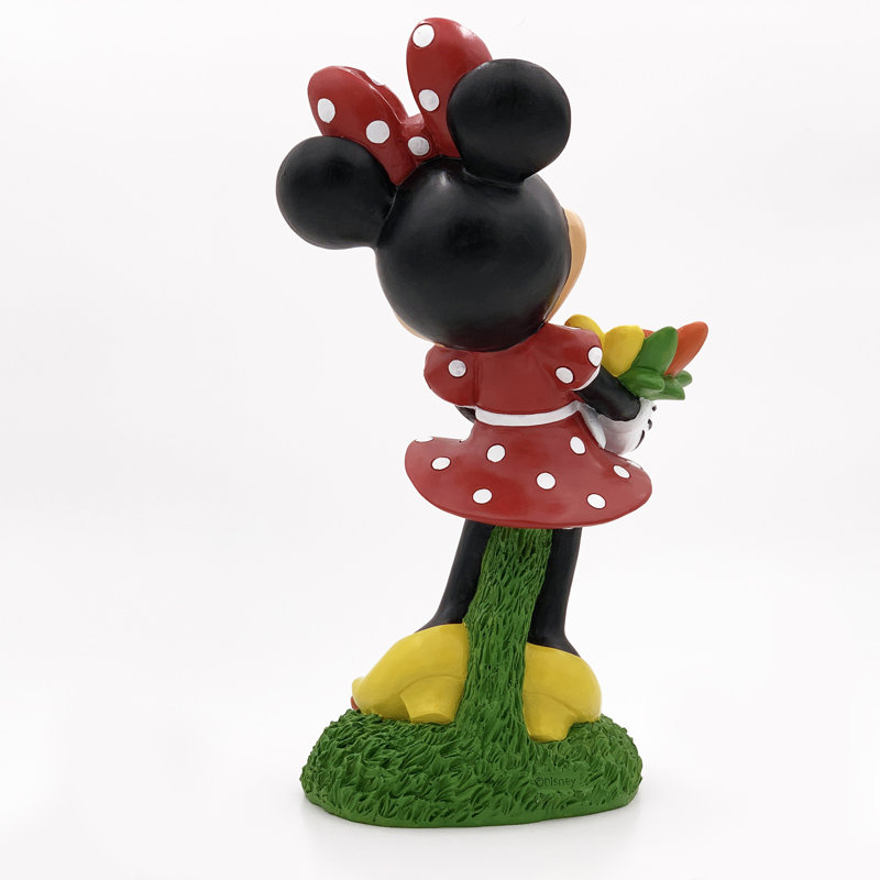 Disney Minnie Mouse Hand-Painted Cast Stone Resin Garden Statue, 14 Inches Tall